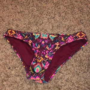 Maroon floral bikini bottoms